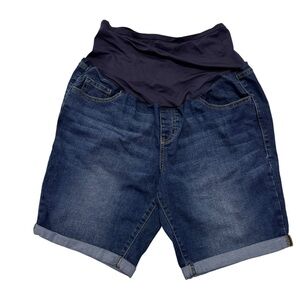 Old Navy Denim Cuffed Maternity Shorts Size 16 Regular